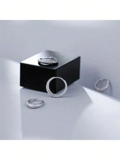 Shining Earrings – 925 Silver Plated Hoops, Elegant