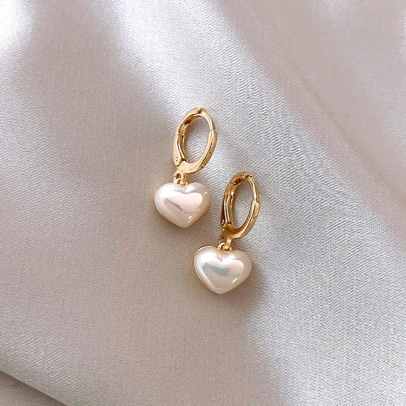 Classic Pearl Heart  Earrings Fashion Jewelry