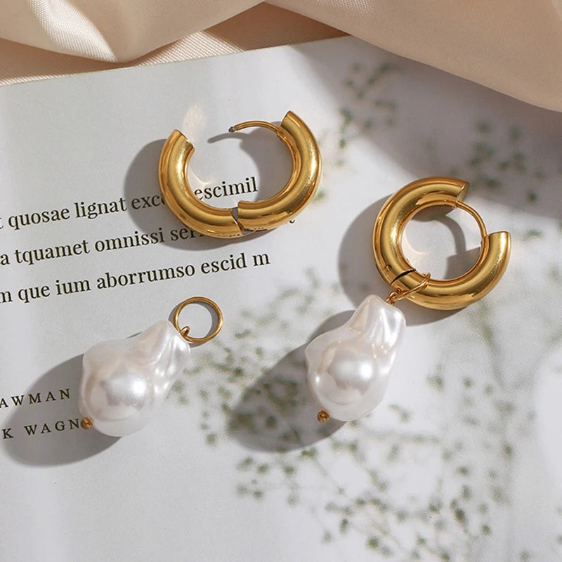 Baroque Pearl Dangle Earrings for Women