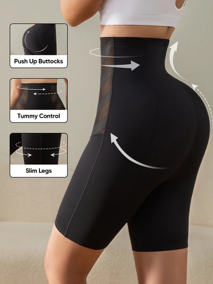 Black High Waist Tummy Control Shapewear Shorts