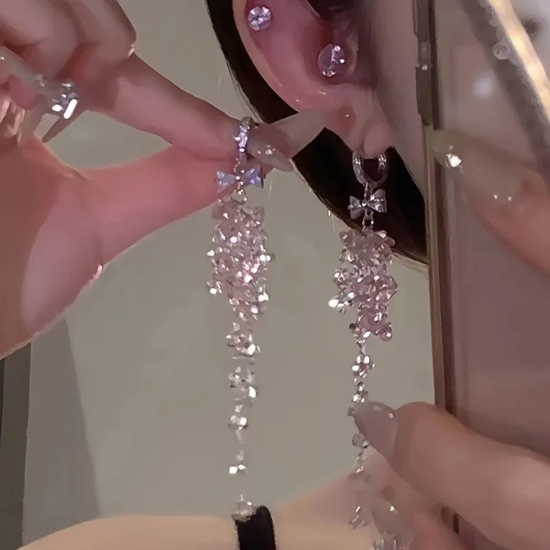 New Fashion Light Luxury Long Tassel Earrings