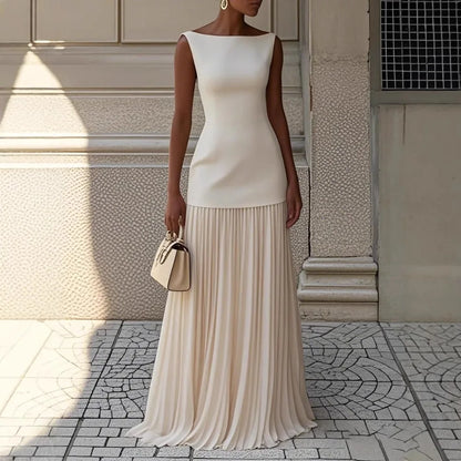 Elegant Pleated Two-Piece Party Dress Set