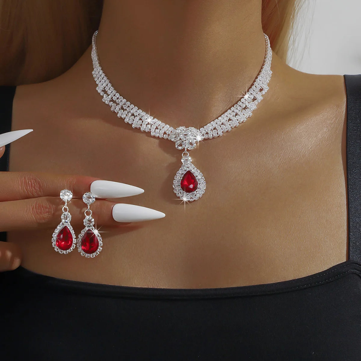 3PC Women's Fashion Necklace Earrings Jewelry Set