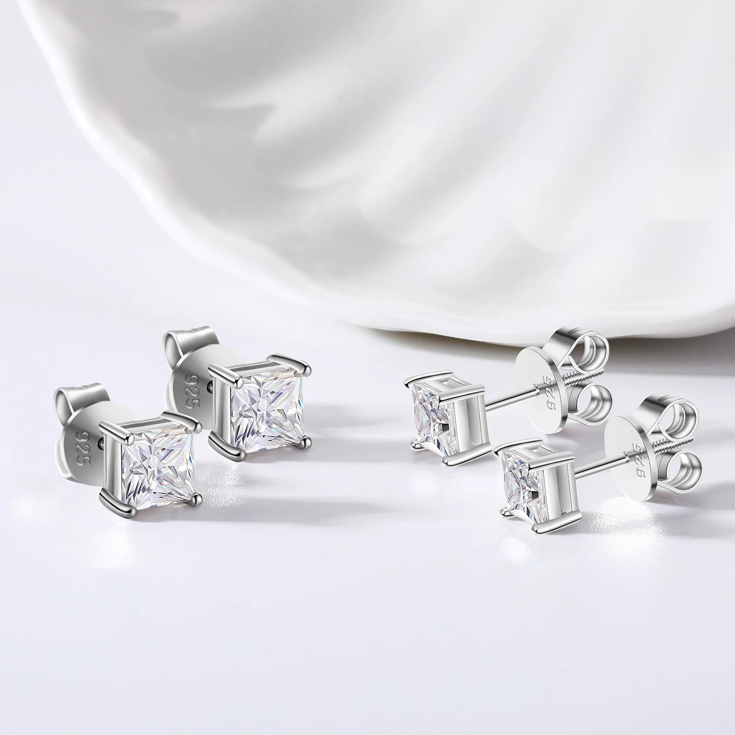 1-2.4Ct  Moissanite Earrings Stud Sterling Silver