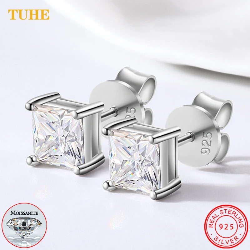 1-2.4Ct  Moissanite Earrings Stud Sterling Silver