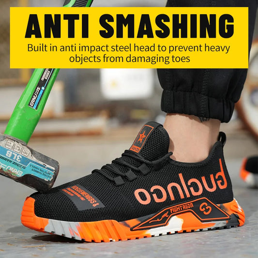 Soft-soled comfortable anti-smash, anti-puncture safety shoes