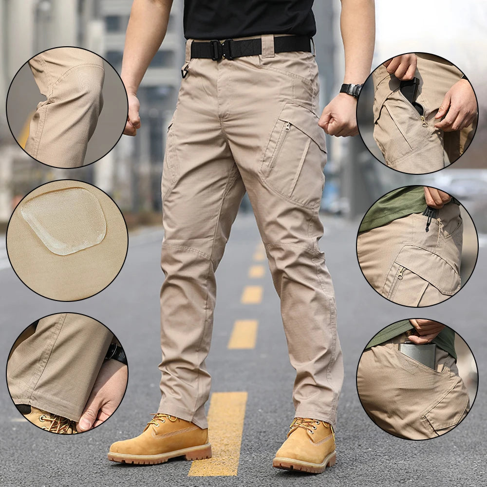 multi-pocket pants  men's wear