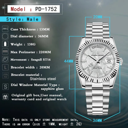 PAGANI DESIGN automatic luxury waterproof men's watch