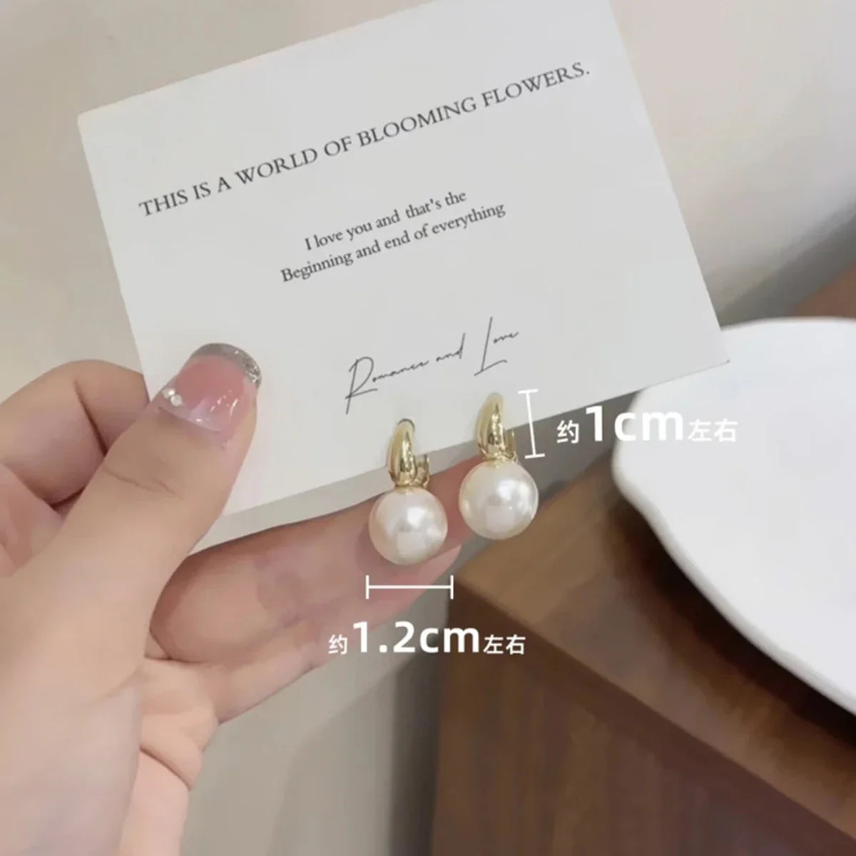 Pearl Hoop Earrings for Women Fashion Jewelry