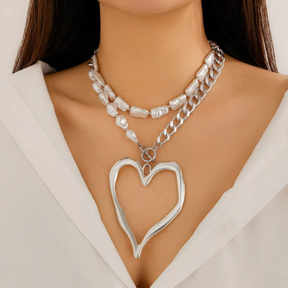 Hot-selling Exaggerated Double-layer Baroque Imitation Pearl Necklace