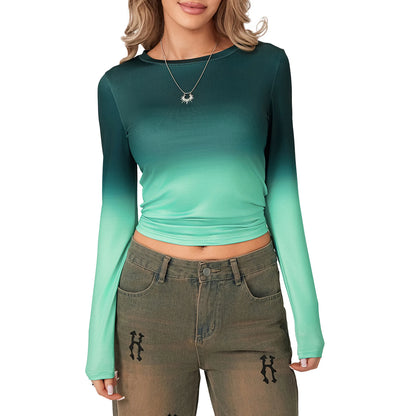 Women Long Sleeve T-Shirts Crew Neck Casual