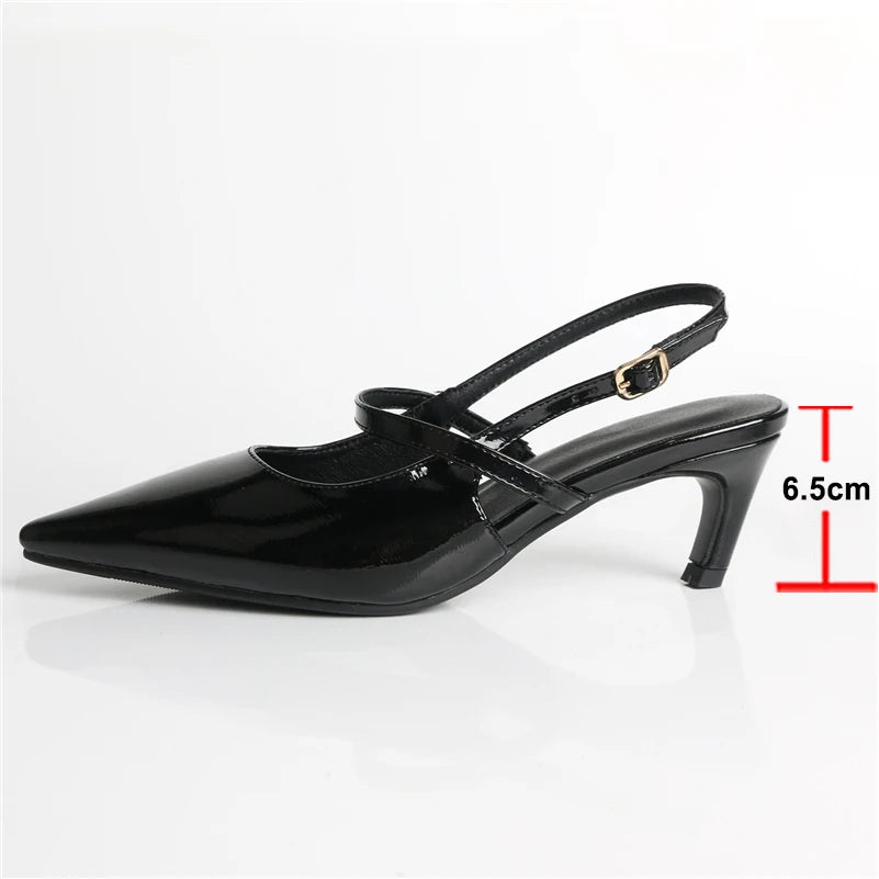 Women Patent Leather Pointed Toe Shoes