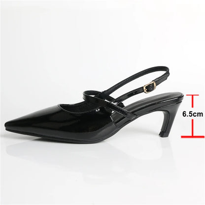 Women Patent Leather Pointed Toe Shoes