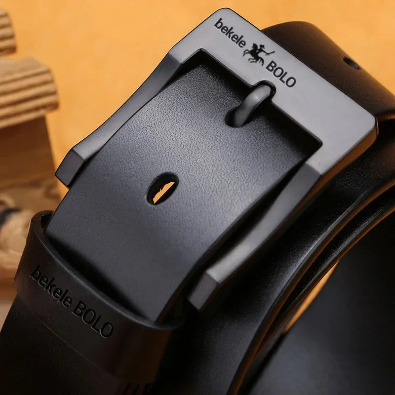 Men's Genuine Leather Belt  Alloy Pin Buckle