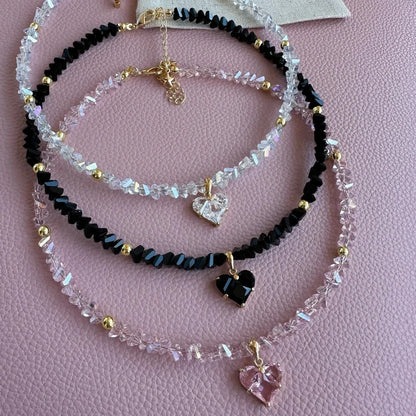 Zircon Heart Pendant Necklace For Women