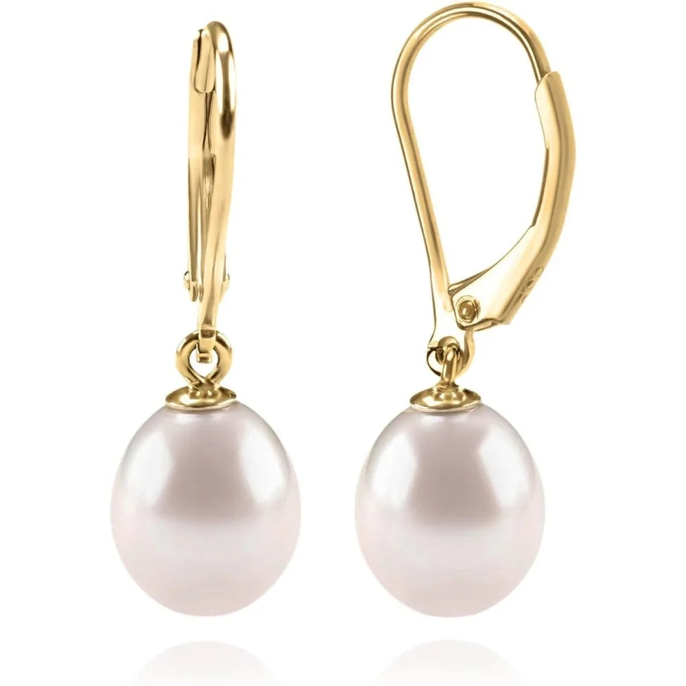 AAA+ Quality Freshwater Cultured Pearl Earrings  Dangle