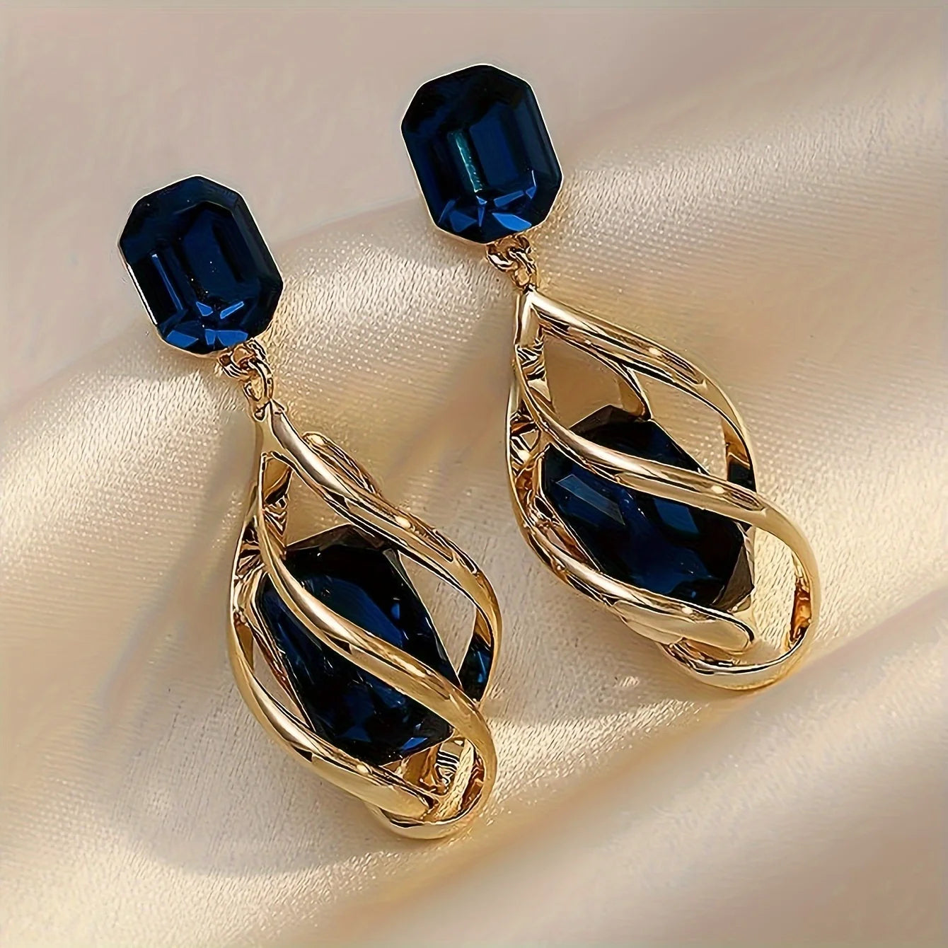 Dangle Earrings – Cubic Rhinestone Elegance