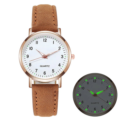 Reloj Mujer Leather Belt  Luxury Analog  Luminous Women's Watch