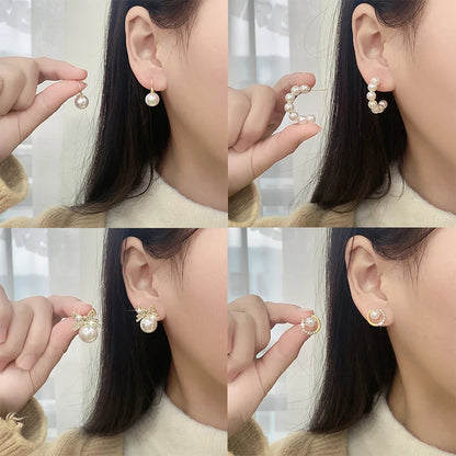 Pearl Earrings For Women Fashion Jewelry Enamel
