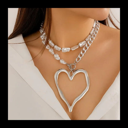 Hot-selling Exaggerated Double-layer Baroque Imitation Pearl Necklace