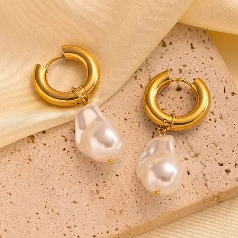 Baroque Pearl Dangle Earrings for Women