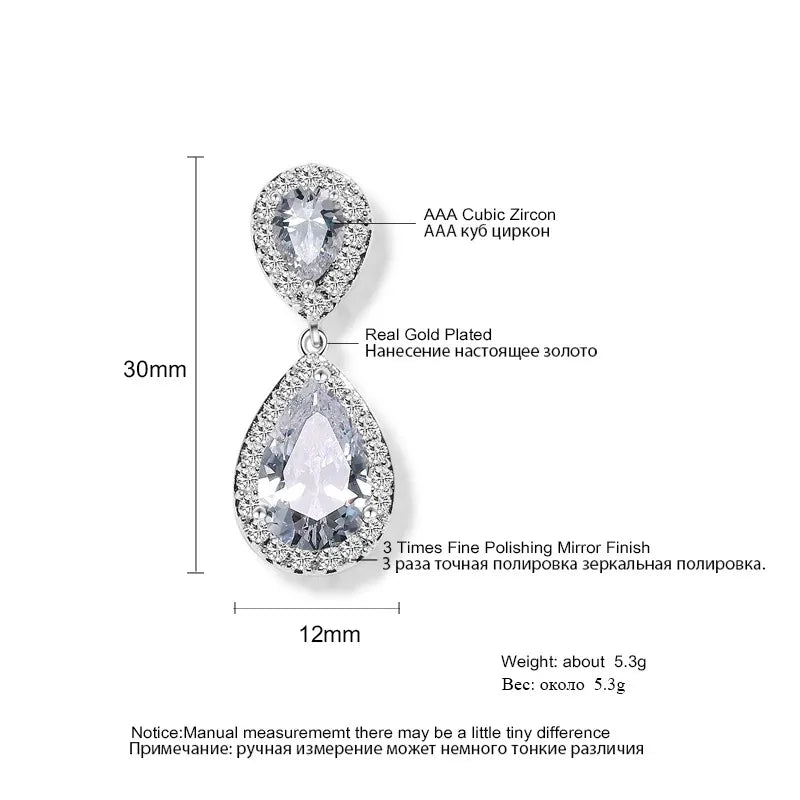 Classic Cubic Zirconia Tear Drop Earrings