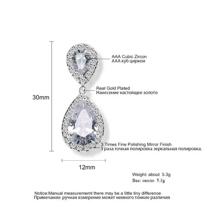 Classic Cubic Zirconia Tear Drop Earrings