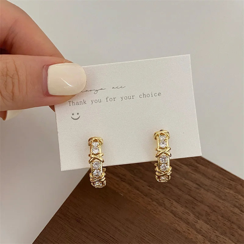 Stud Earrings Zirconia Jewelry for Women