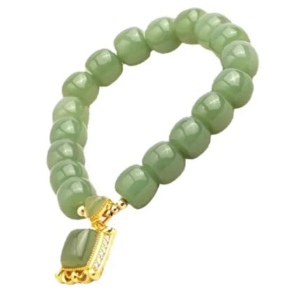 Imitation Jade Pendant Beaded Bracelet Elegant Jewelry