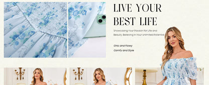 Floral Puff Sleeve A-Line Summer Dress