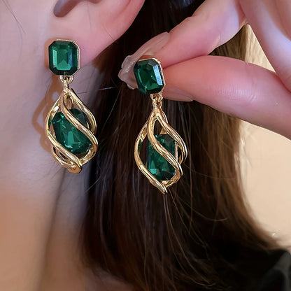 Dangle Earrings – Cubic Rhinestone Elegance