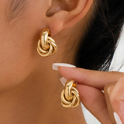 Stainless Steel Hoop Earrings  Gold Color for Women