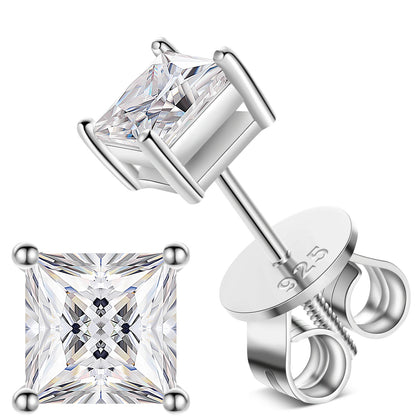 1-2.4Ct  Moissanite Earrings Stud Sterling Silver