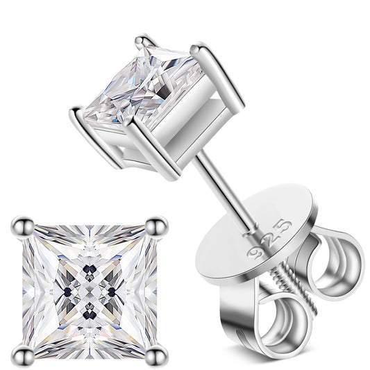 1-2.4Ct  Moissanite Earrings Stud Sterling Silver