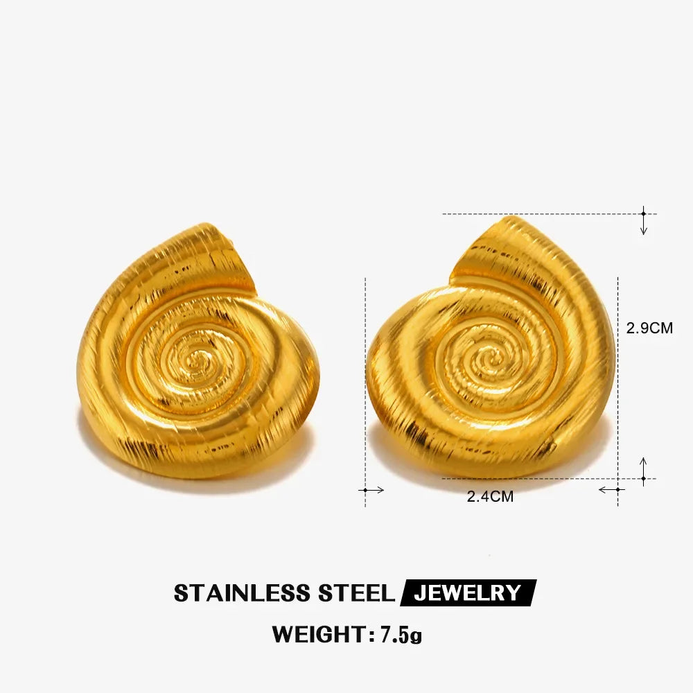 Stainless Steel Starfish Shell Stud Earrings for Women