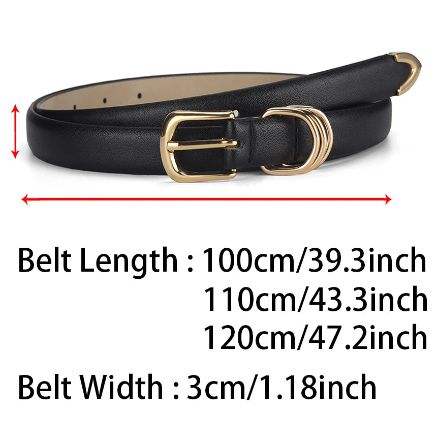 Women's  Buckle PU Leather Belt Youth