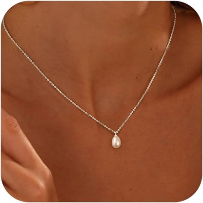 Pearl Choker Necklace for Women, 14k Gold Plated