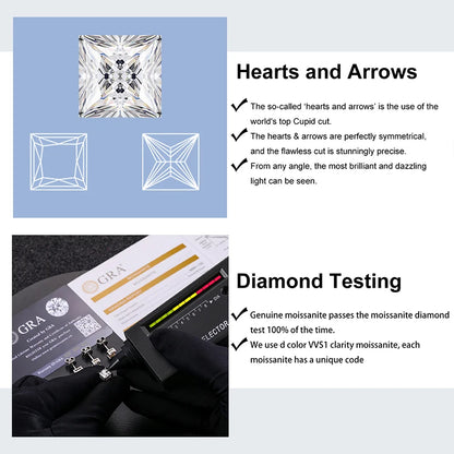 1-2.4Ct  Moissanite Earrings Stud Sterling Silver