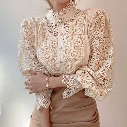 Long Sleeve Lace Blouse