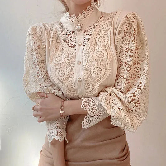 Long Sleeve Lace Blouse