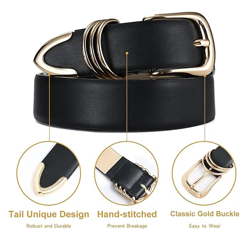 Women's  Buckle PU Leather Belt Youth