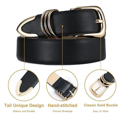 Women's  Buckle PU Leather Belt Youth