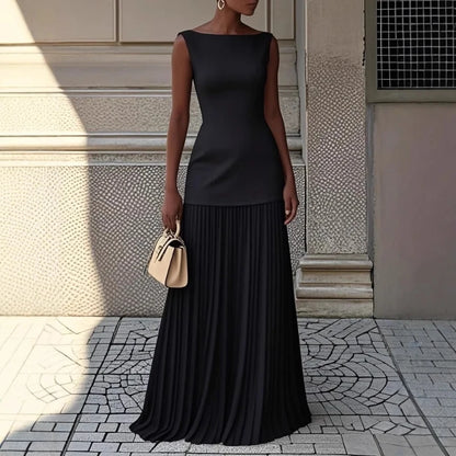 Elegant Pleated Two-Piece Party Dress Set