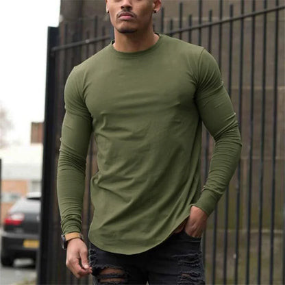 Long Sleeve Casual Slim fit Cotton Men T-Shirt