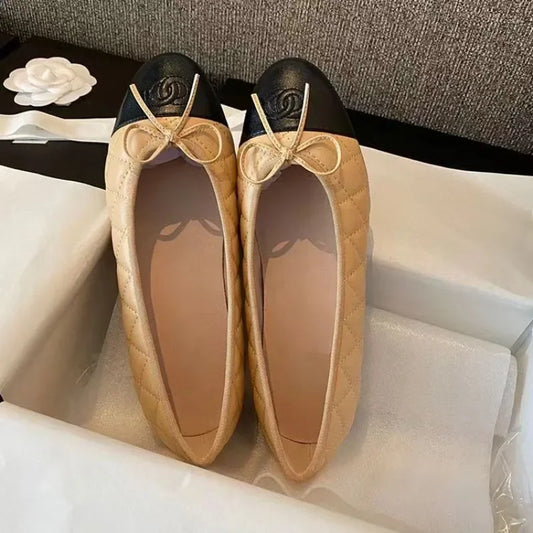 Flats Ballet  Comfortable Shoes  Sheepskin Round Toe