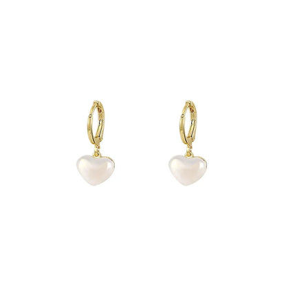 Classic Pearl Heart  Earrings Fashion Jewelry