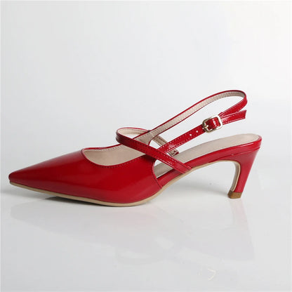 Women Patent Leather Pointed Toe Shoes