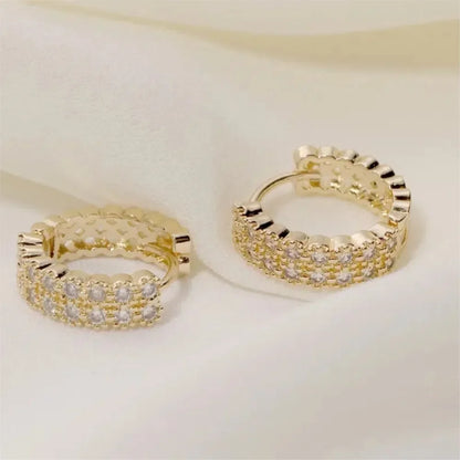 Bohemian Style Cubic Zirconia Hoop Earrings