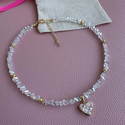 Zircon Heart Pendant Necklace For Women