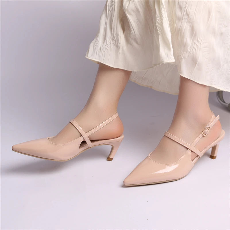 Women Patent Leather Pointed Toe Shoes